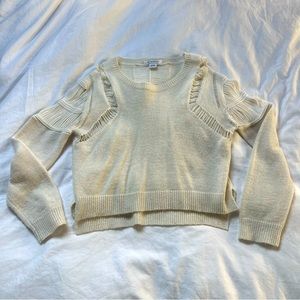 Glamorous: White Knitted Cropped Sweater in XS